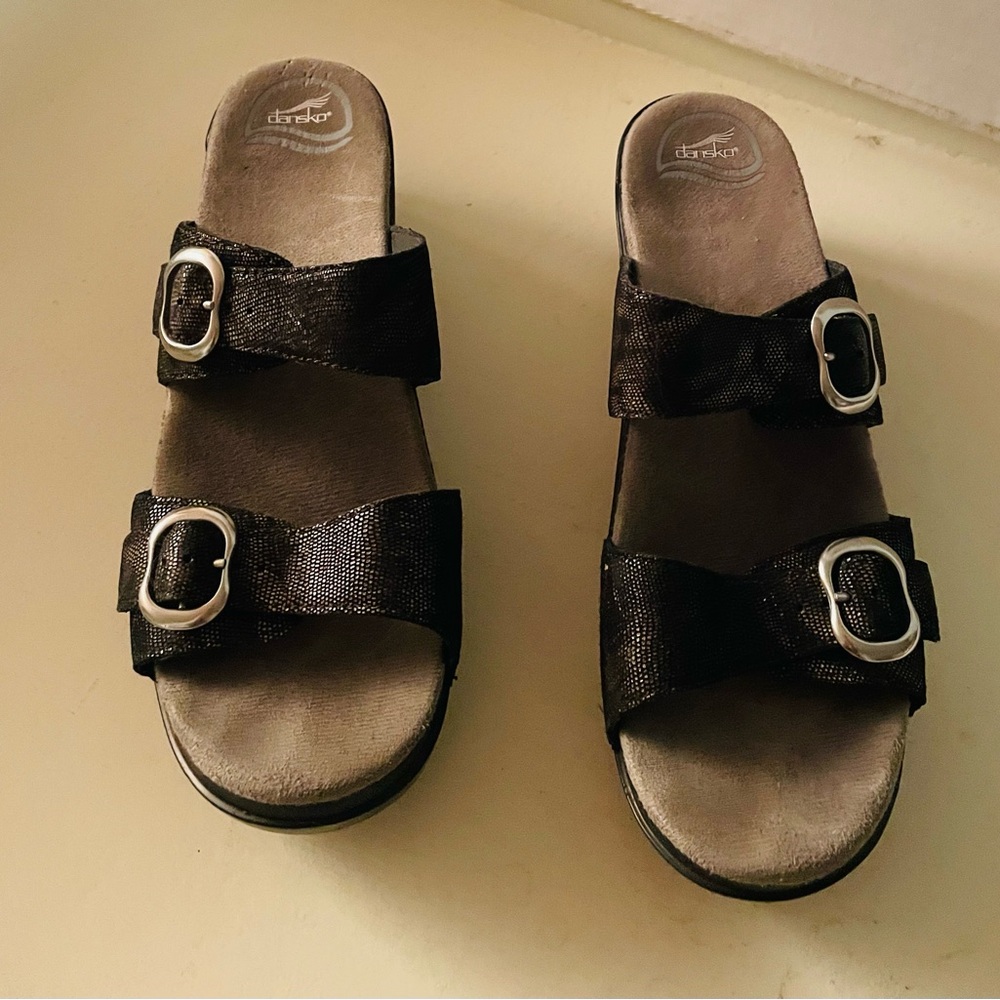 Dark Brown and Black Dansko Women's Sandals